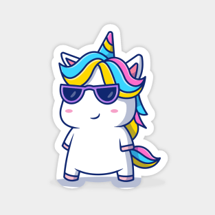 Cute Cool Unicorn Wearing Glasses Magnet