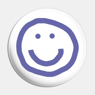 Very Peri Periwinkle Blue Line Minimal Smiley Face Color of the Year 2022 Pin