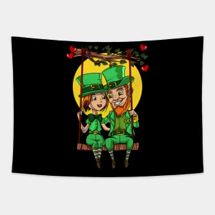 Irish Leprechaun Couple St Valentines Day Tapestry