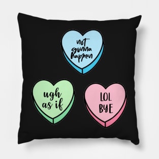 Valentine’s Day Candy Conversation Hearts Sassy Pillow