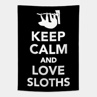 Keep Calm and Love Sloths Tapestry