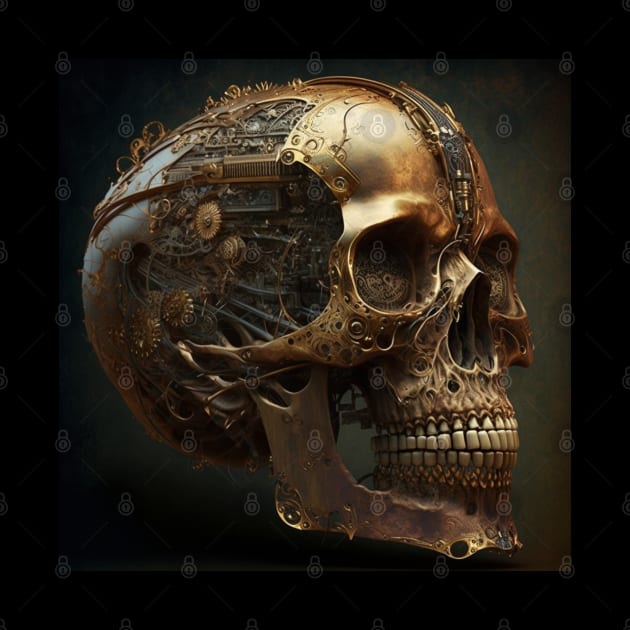 Steampunk copper skull by Duke's