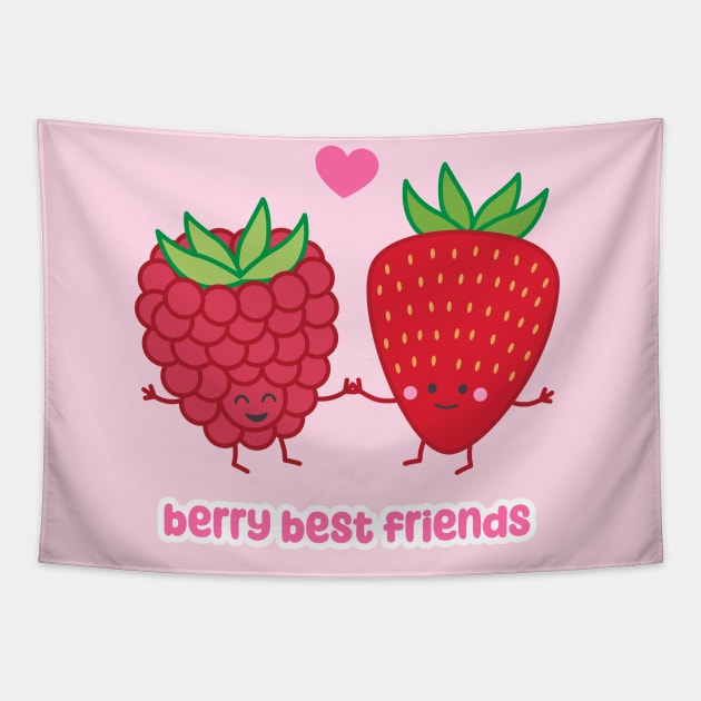 Berry Best Friends | by queenie's cards Tapestry by queenie's cards