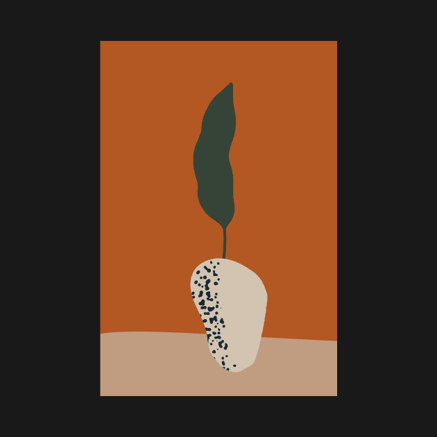 Abstract plant in a pot I by AllPrintsAndArt