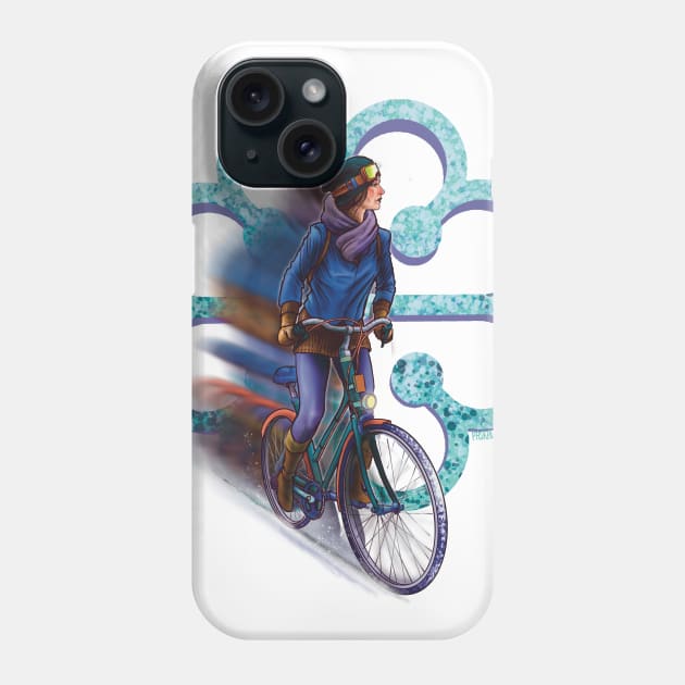 montreal winter bicyling Phone Case by Paskalamak