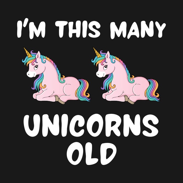 Kids Second Birthday Girls Outfit Cute I'm This Many Unicorns Old by funkyteesfunny