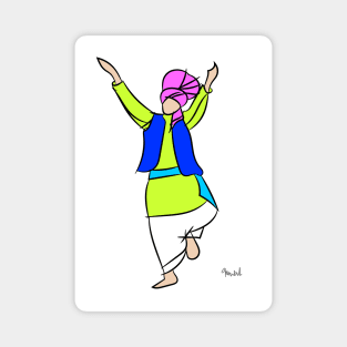 Bhangra Dancer green Magnet