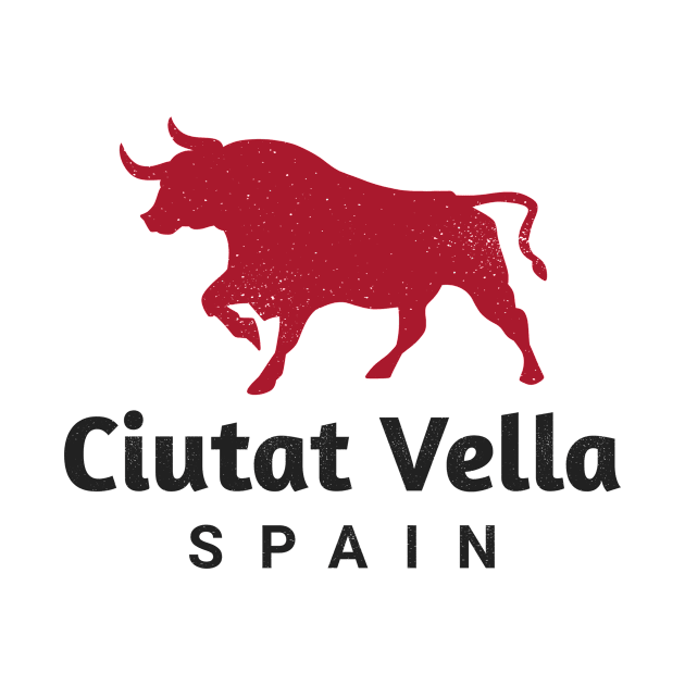 Ciutat Vella Spain Vintage Bull by urban-wild-prints