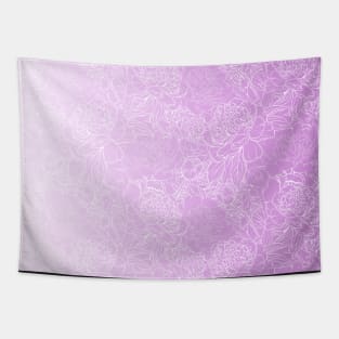 Pastel Purple Floral Gradient Tapestry