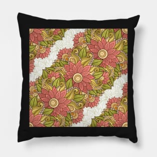 Summer Pattern with Floral Motifs Pillow