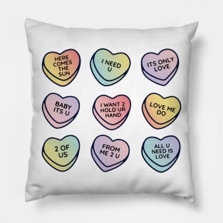 Beatles Love Songs Conversation Hearts Pillow