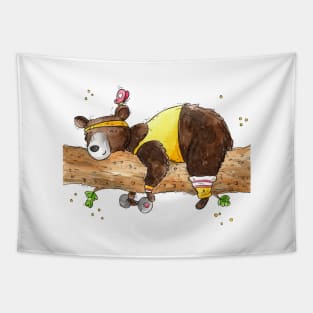 Exercise Bear Tapestry