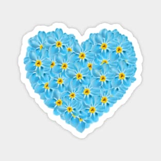 Forget Me Not Flower Heart Magnet