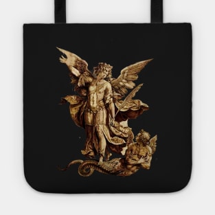 St Michael Angel Catholic Saint Archangel USA United States Flag Patriot Tote