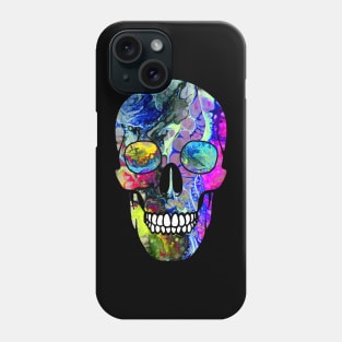 Color Splattered Skull Phone Case