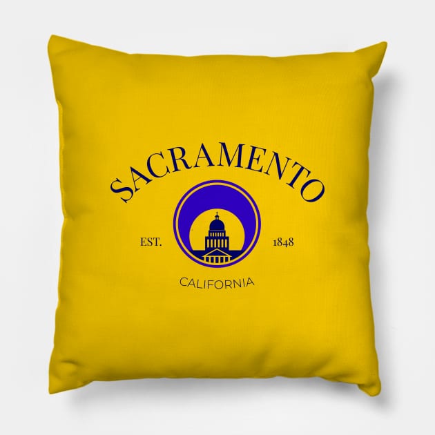 Sacramento City Capitol California Print Pillow by Space Surfer 