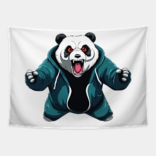 Angry panda, be afraid of it! Tapestry