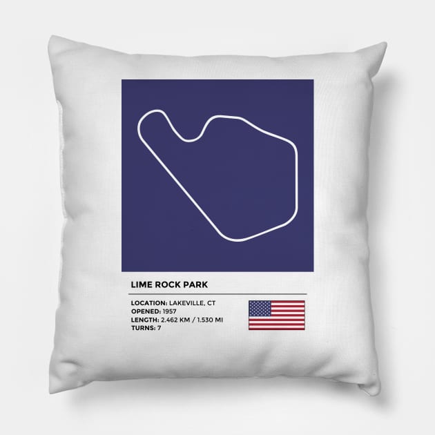 Lime Rock Park [info] Pillow by sednoid