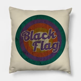 Black Flag - Retro Circle - DESIGN -  Vintage Pillow