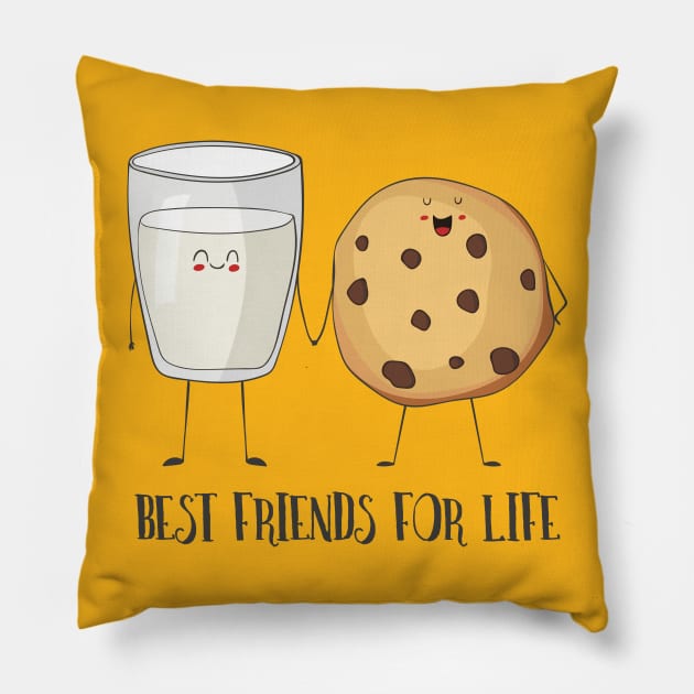 Best Friends for Life- Milk and Cookies Pillow by Dreamy Panda Designs