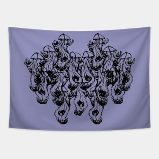 Dog Skull Chaos Tapestry