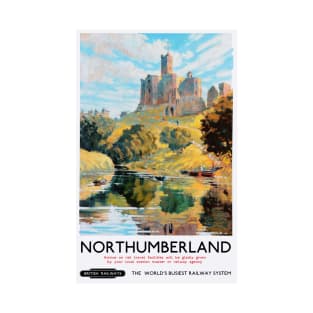 Vintage British Railways Travel Poster for Northumberland T-Shirt