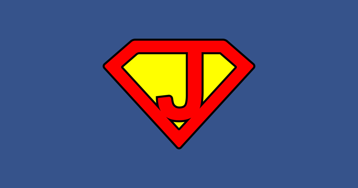 Superman letter J - Superman Letter - Sticker | TeePublic