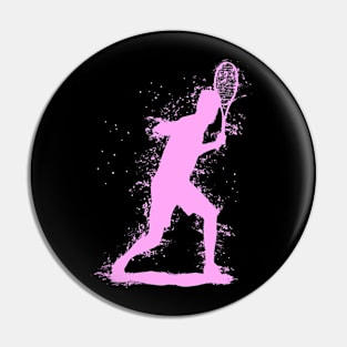 Abstract Watercolor style Tennis Art - Pink Pin