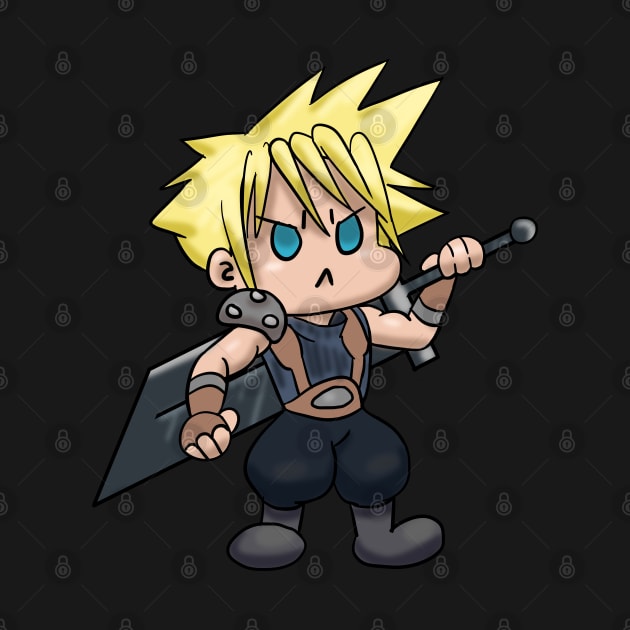 Chibi Cloud Kawaii Final Fantasy 7 Cloud Strife by Gamers Utopia