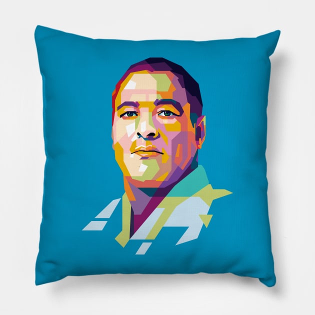 Rickson Gracie Popart Uncurve Pillow by REKENINGDIBANDETBRO