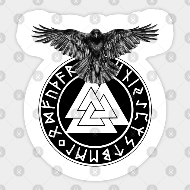 Ravens Odin Valknut Tattoo Norse Runes Viking Shirts Viking Sticker Teepublic