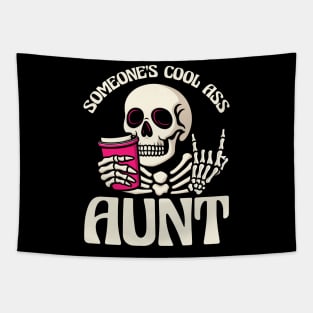 Someone's Cool Ass Aunt Cool Auntie Club Skull Skeleton Tapestry