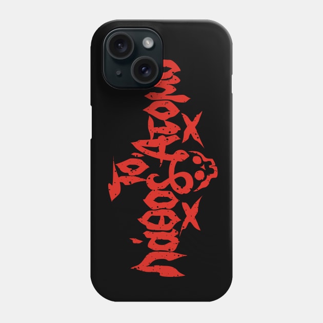 To Lathos Atomo Red Phone Case by AmokTimeArts