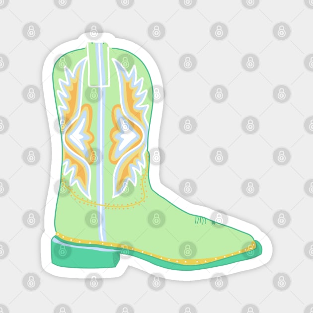 Cowgirl Boots (green) Magnet by crankycranium