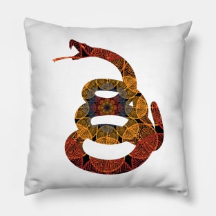 Gadsden Snake Circular Mexican Flower pattern Pillow