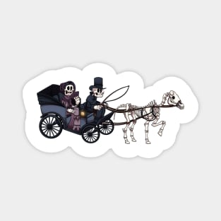 Skeleton Horse And Carriage Magnet