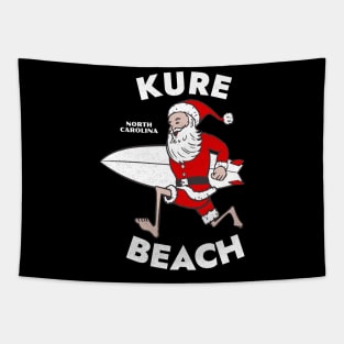 Kure Beach, NC Christmas Vacationing Skiing Santa Tapestry