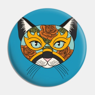 Lucha Libre Mask Cat Pin