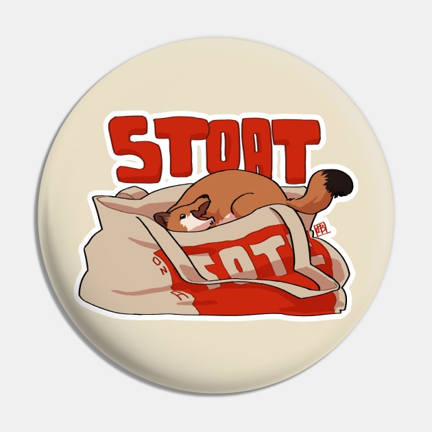 Stoat on a tote Pin by Weebstick