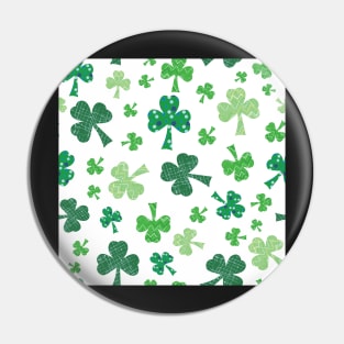 St. Patricks day Shamrock Tumble on white Pin