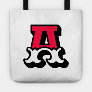 Monogram A - Alphabet Scrapbooking Red/White Circus Style Tote