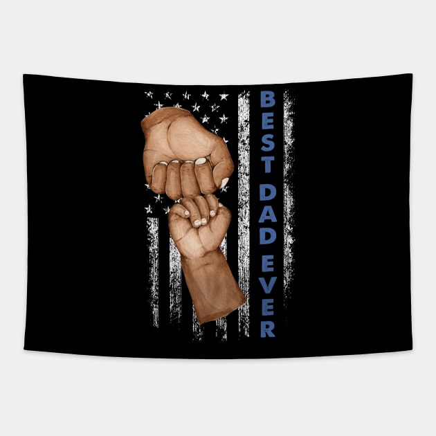 Dad Raised Fist Bump Best Dad Ever African American Gift For Men Father day Tapestry by tearbytea