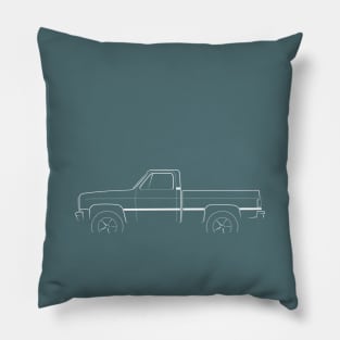 1987 Chevy Silverado 4x4 - profile stencil, white Pillow