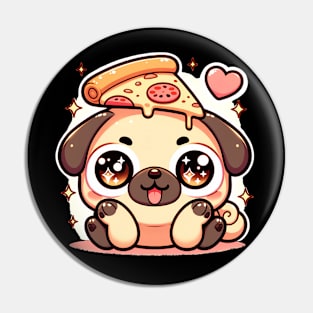 Pizza Cute Pug Dog Lover Pin