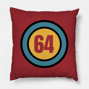 The Number 64 - sixty four - sixty fourth - 64th Pillow