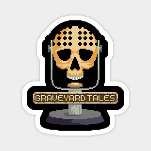 8Bit Skull Mic Magnet by GraveYard Tales