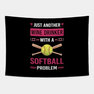 Wine Drinker Softball Tapestry