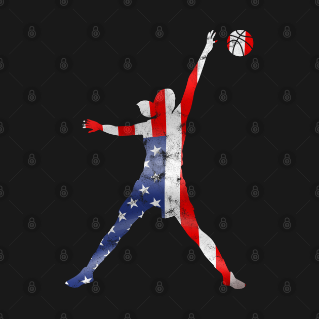 Basketball USA Flag Girl - Basketball Usa American Flag ...