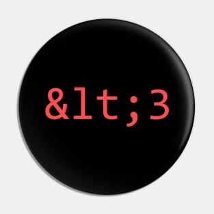 Less Than HTML Character Entity Three Pin