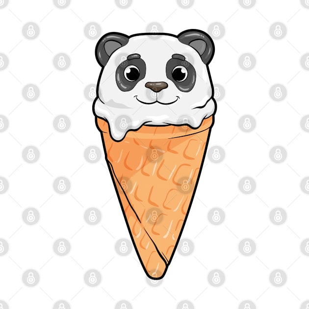 Panda with Waffle and Ice cream by Markus Schnabel